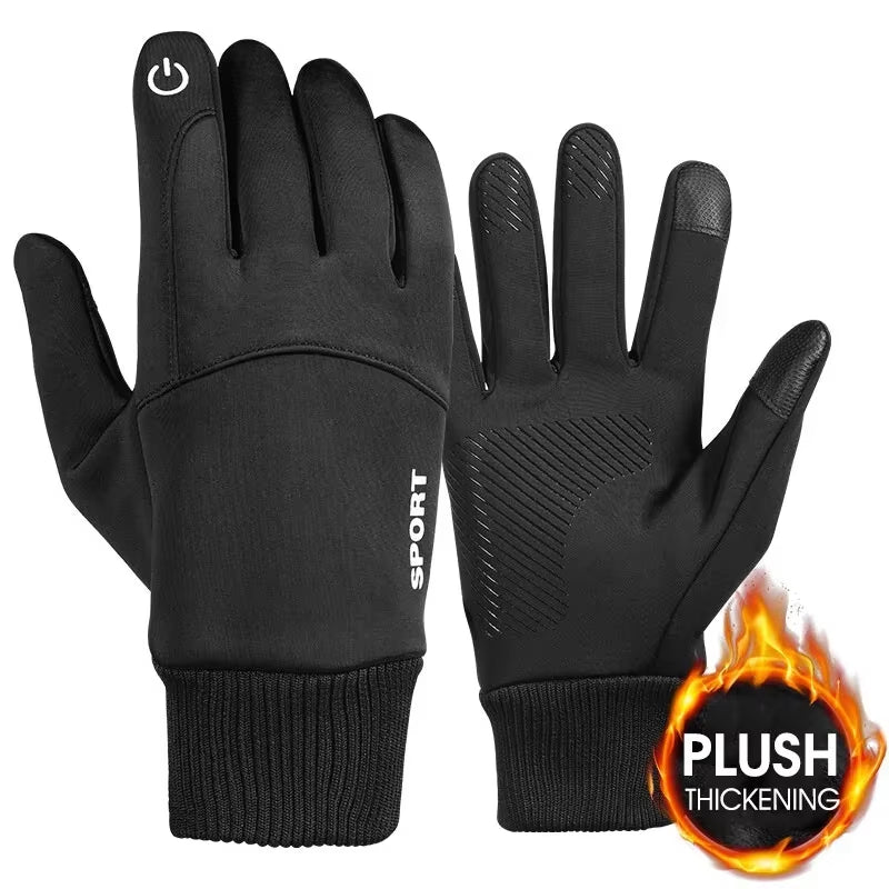 JAMova Gloves Guantes Winter Warm Full Fingers Heated Gloves Waterproof Heating Hand Moto Ski Touch Screen Fleece Gloves