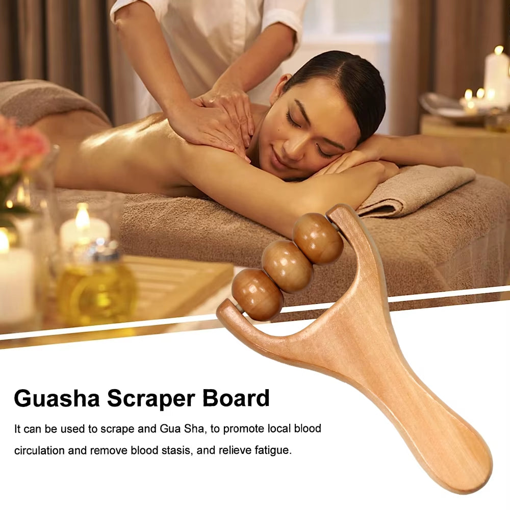 JAMova 1Pcs Wooden Massage Roller, Back, Waist, Thigh, Leg, Hands Massage Tool, Pain Acupressure Deep Tissue Massage Therapy Equipment