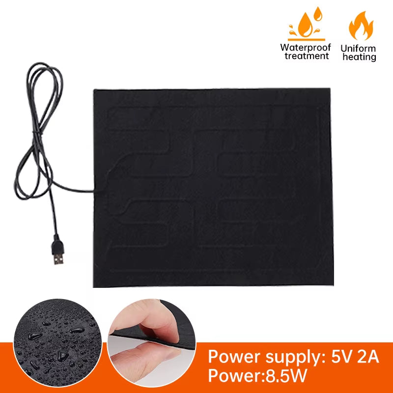 JAMova Pet Dog Heating Pad Warm USB Folding Heated Sheet Waterproof Car Seat Mat Cushion Pet Reptile Winter Outdoor Warm 30X24.5X0.16Cm