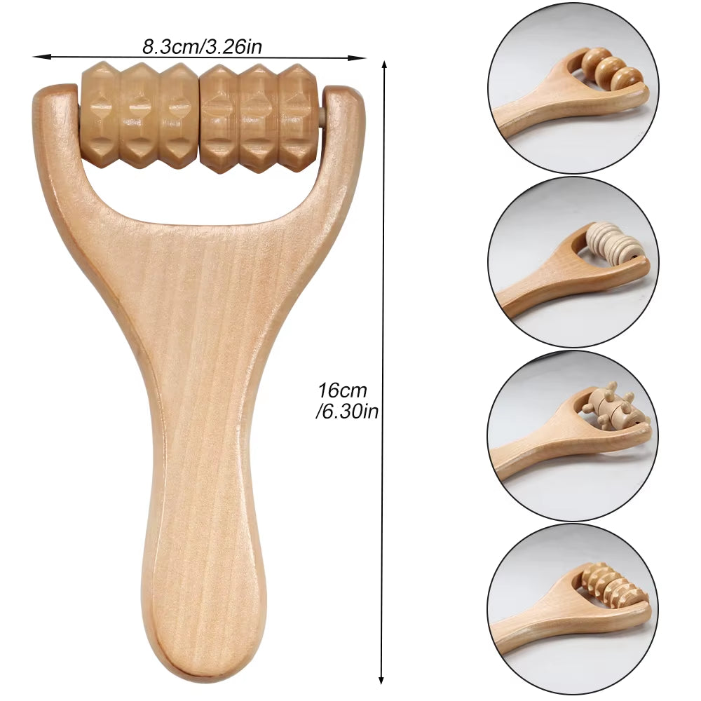 JAMova 1Pcs Wooden Massage Roller, Back, Waist, Thigh, Leg, Hands Massage Tool, Pain Acupressure Deep Tissue Massage Therapy Equipment