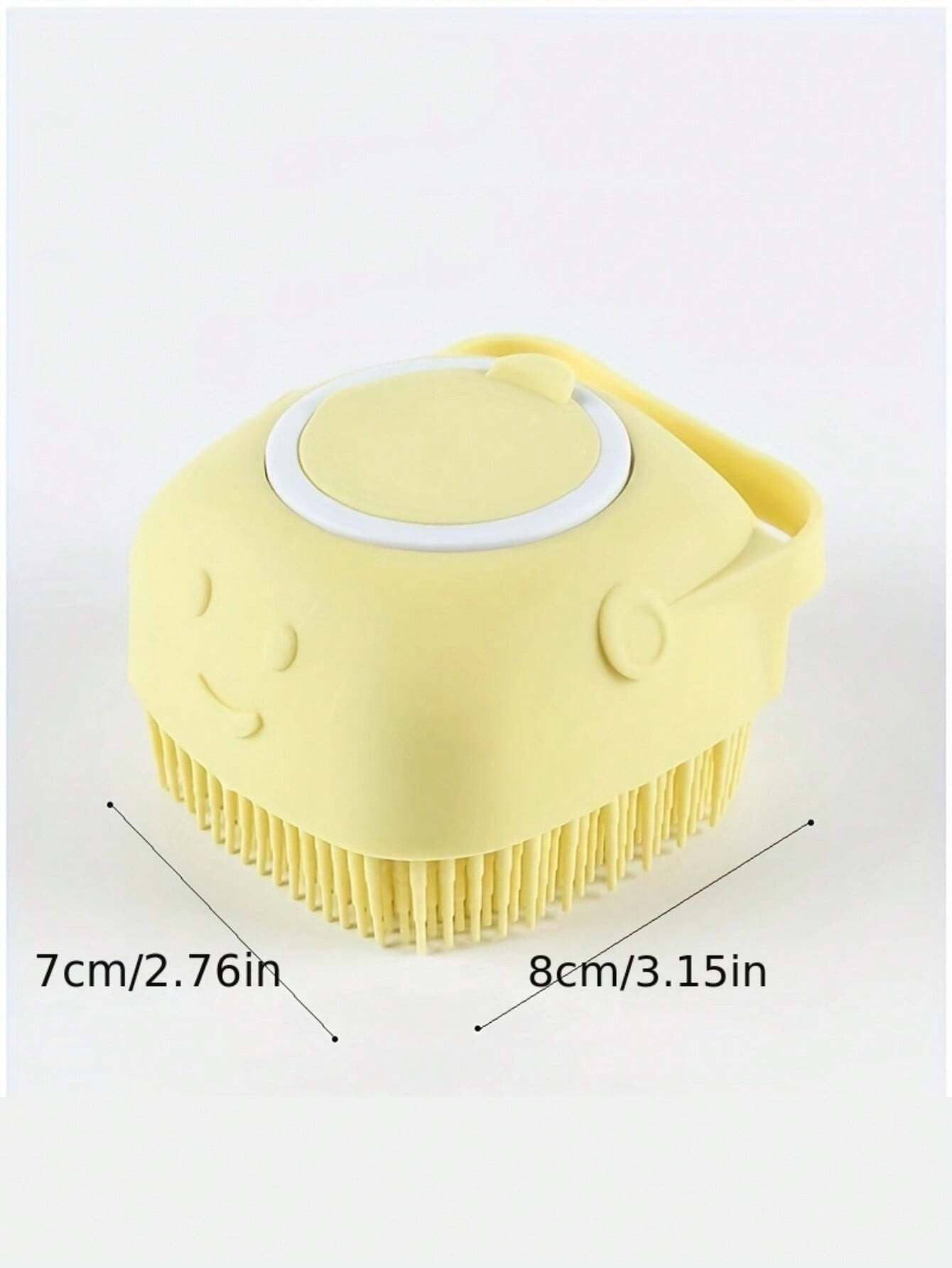 JAMova Pet Shampoo Brush, Silicone Massage Rubber Bath Comb with Shampoo Dispenser, for Dogs and Cats Grooming Tool, Random Color Delivery
