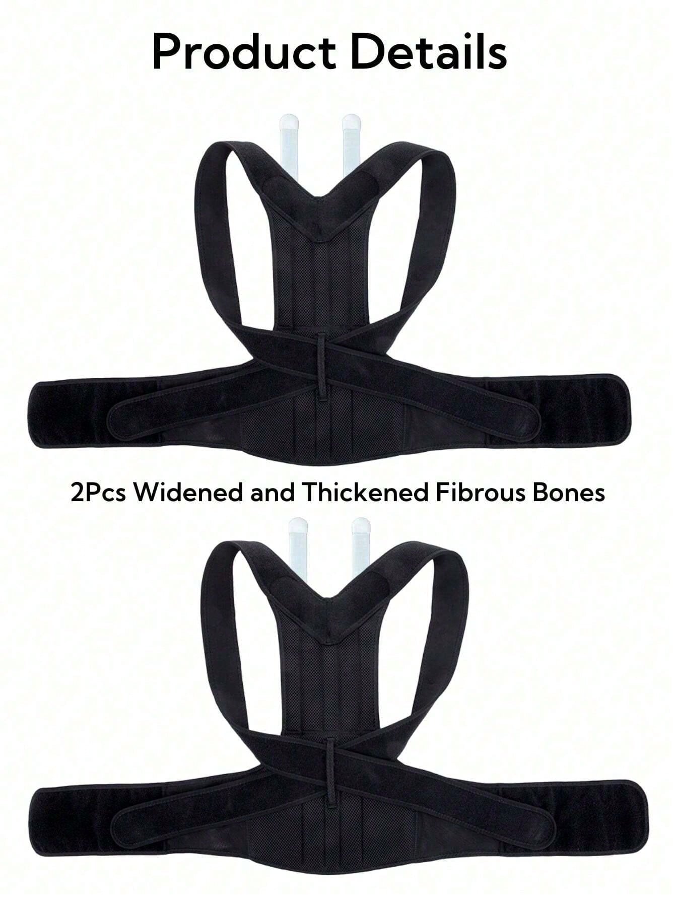 JAMova 1Pc Male and Female Posture Corrector, Adjustable and Comfortable Back Support, Supports Spine, Back, Neck, Collarbone and Shoulder Correctors, Improves Posture