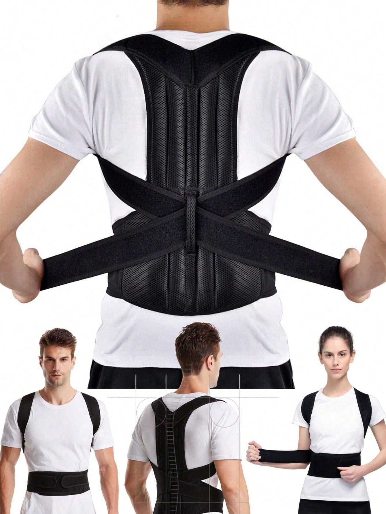 JAMova 1Pc Male and Female Posture Corrector, Adjustable and Comfortable Back Support, Supports Spine, Back, Neck, Collarbone and Shoulder Correctors, Improves Posture