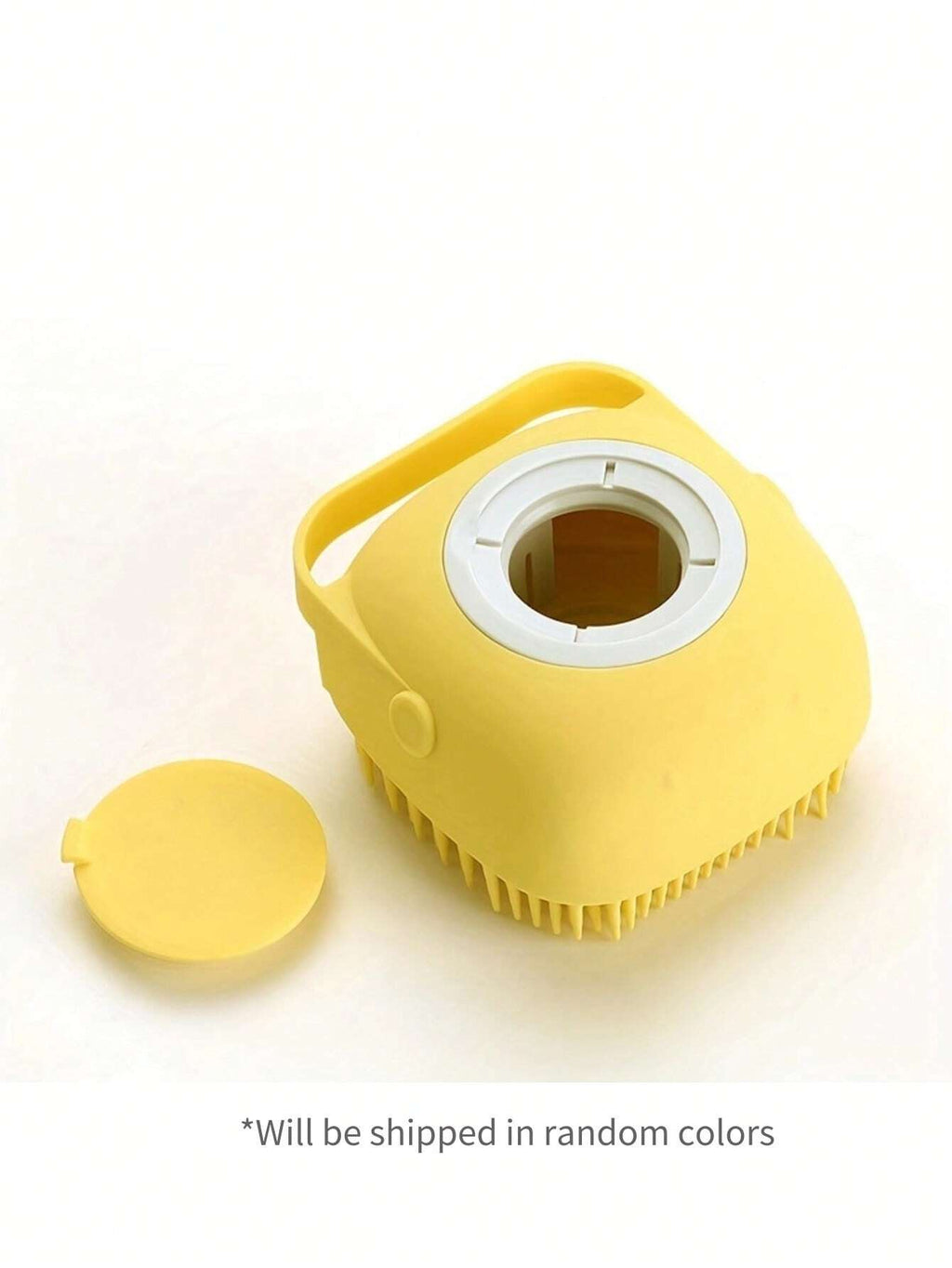 JAMova Pet Shampoo Brush, Silicone Massage Rubber Bath Comb with Shampoo Dispenser, for Dogs and Cats Grooming Tool, Random Color Delivery