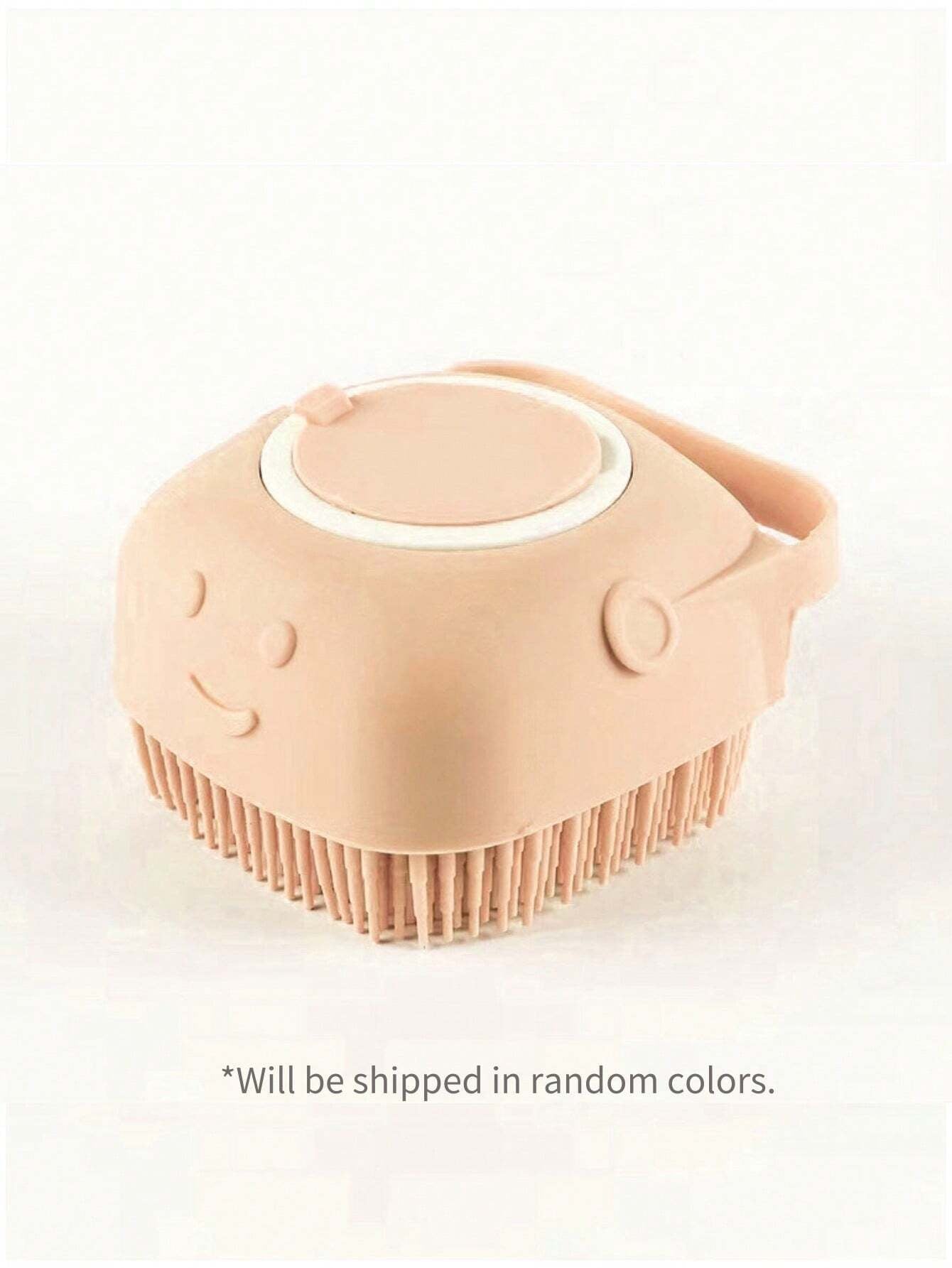 JAMova Pet Shampoo Brush, Silicone Massage Rubber Bath Comb with Shampoo Dispenser, for Dogs and Cats Grooming Tool, Random Color Delivery