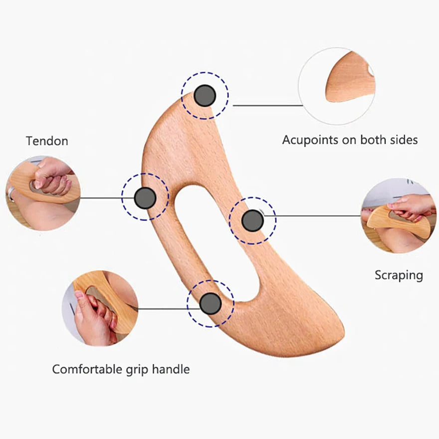 JAMova Wooden Gua Sha Tool Scraping Board Massage Tool Slimming Guasha Massage Board Gua Sha Scraper Body Massage Therapy Tool