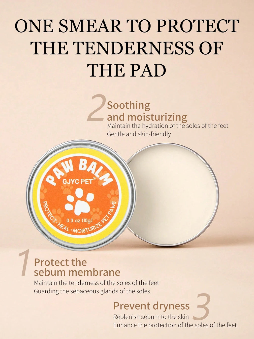 JAMnova GJYC PET Pet Foot Care - Naturally Gentle Formula to Soften and Revitalize Paw Pads - an Ultimate Experience for Paw Renewal, 0.3 Oz (10G)